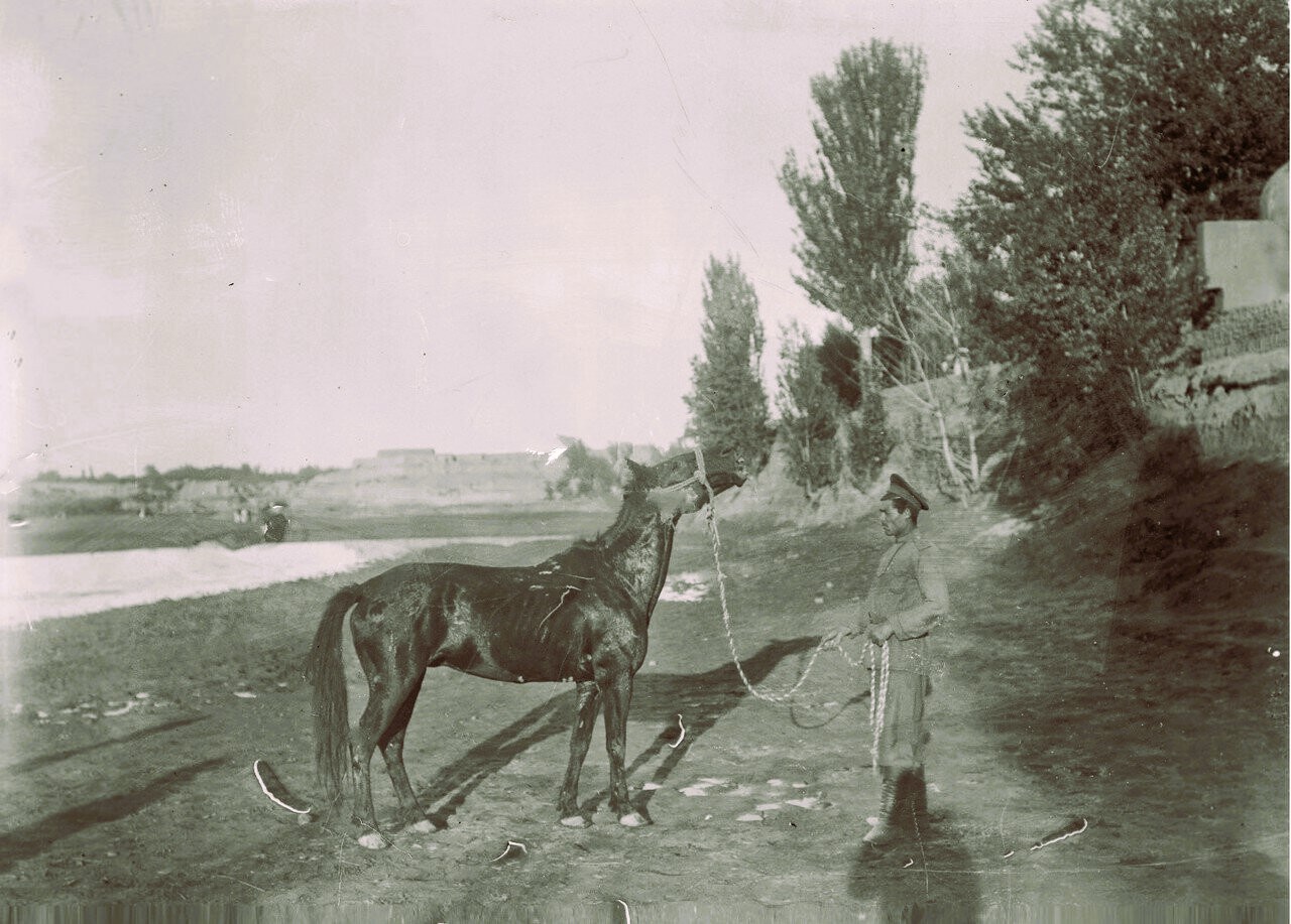 Казак-семирек на водопое, 1906–1908